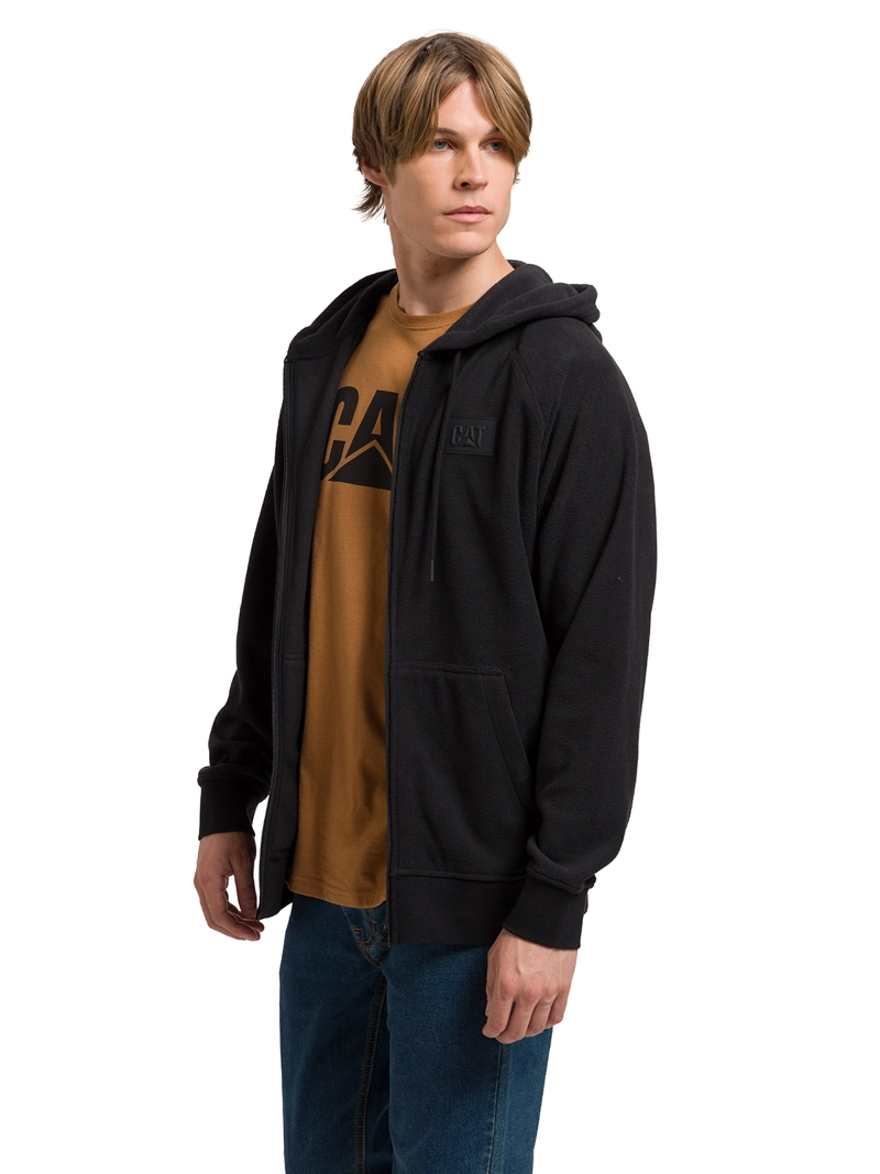 POLAR HOMBRE MICROFLEECE FULL ZIP NEGRO ABSTRACTO CAT - 4