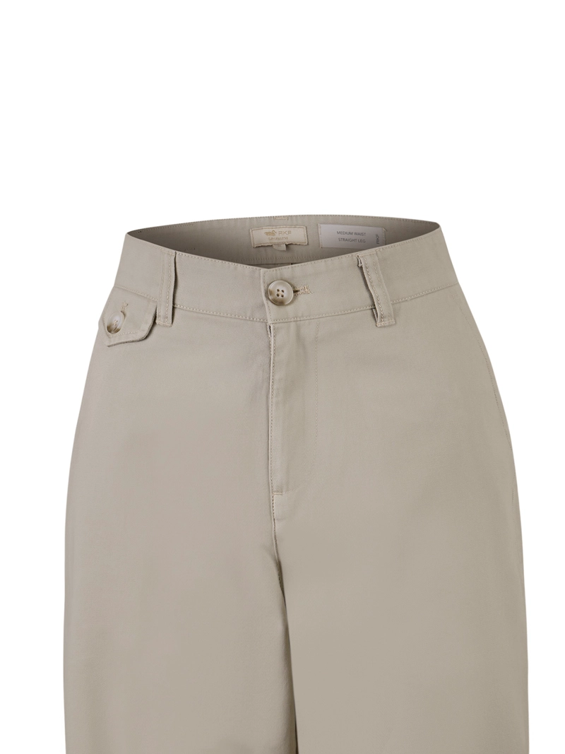 PANTALON ALGODON ORGANICO MUJER MOANI BEIGE ROCKFORD - 4