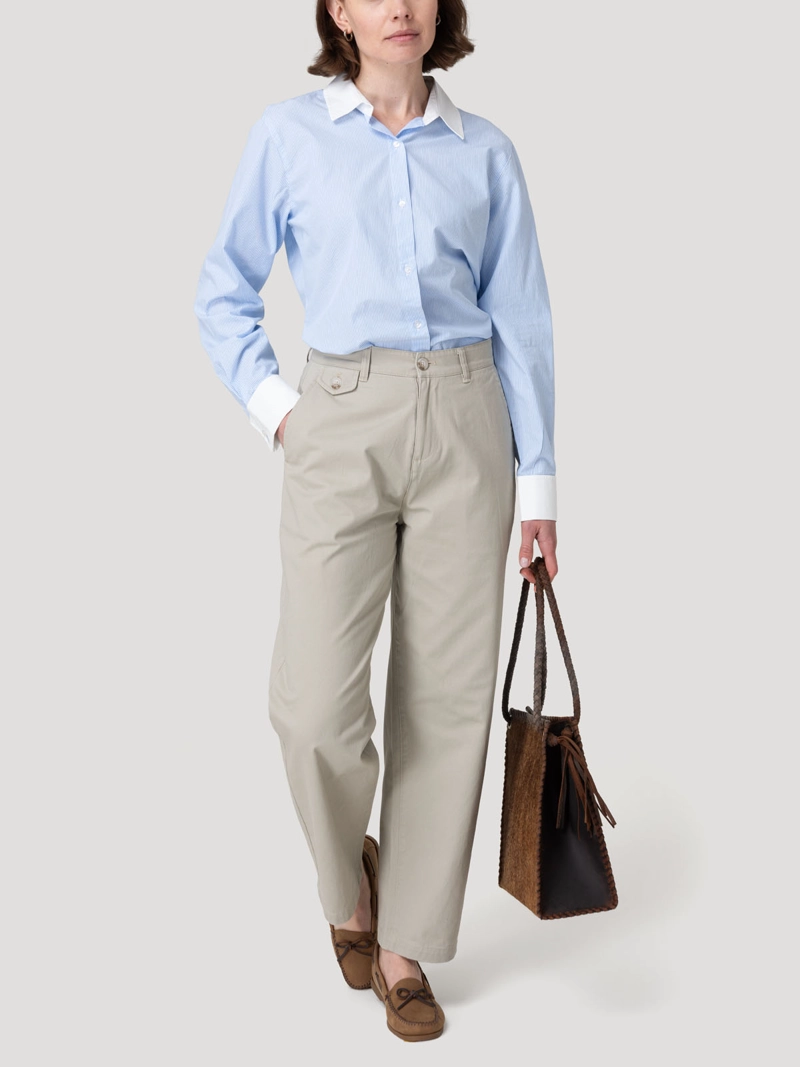 PANTALON ALGODON ORGANICO MUJER MOANI BEIGE ROCKFORD - 7
