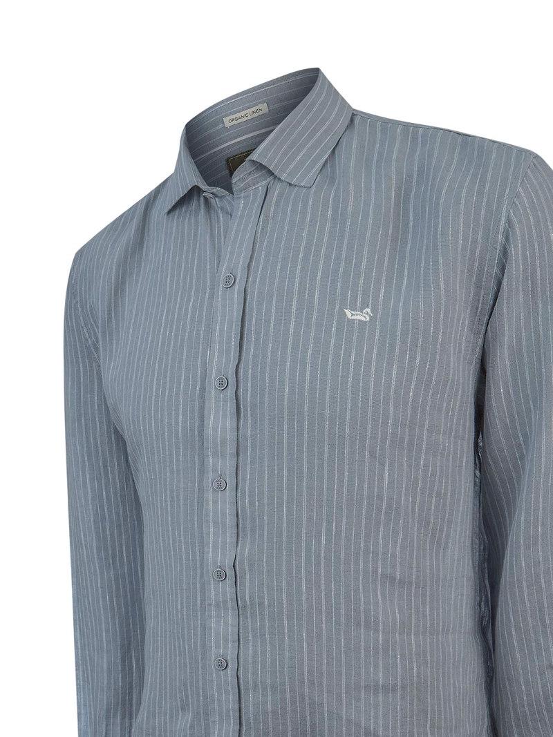 CAMISA LINO ORGANICO HOMBRE LINENMIST GRIS ROCKFORD - 4
