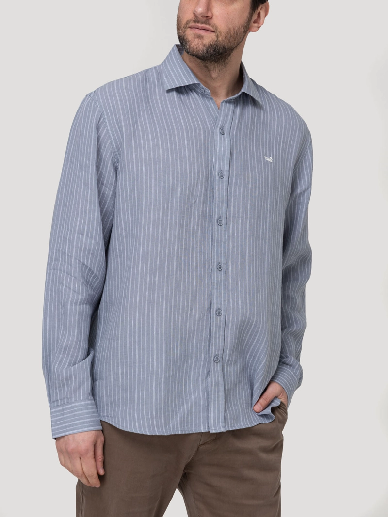 CAMISA LINO ORGANICO HOMBRE LINENMIST GRIS ROCKFORD - 5