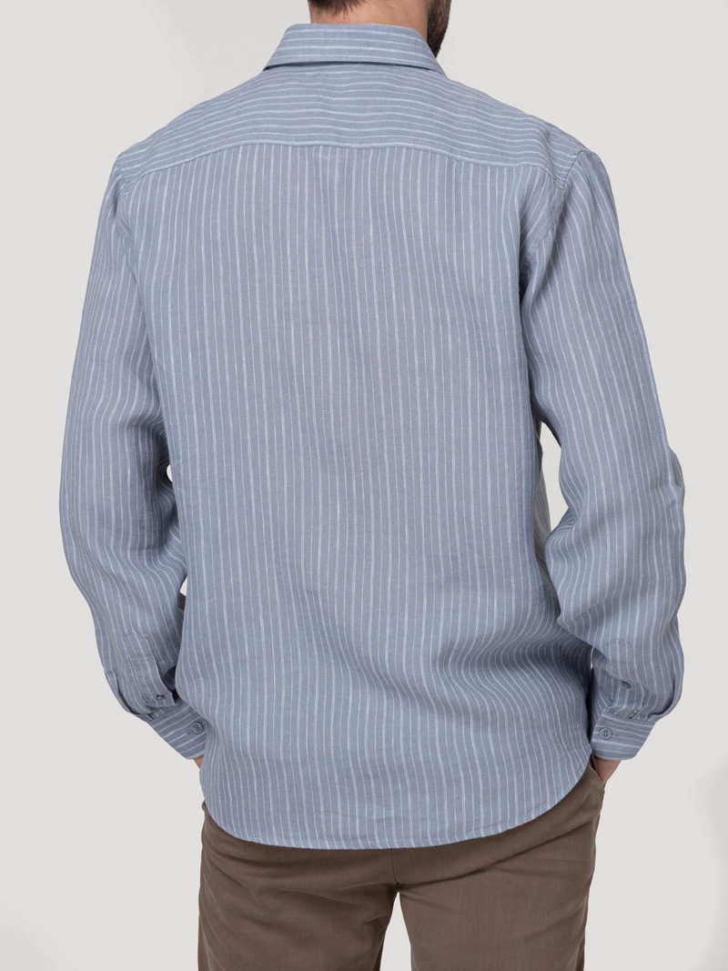 CAMISA LINO ORGANICO HOMBRE LINENMIST GRIS ROCKFORD - 6