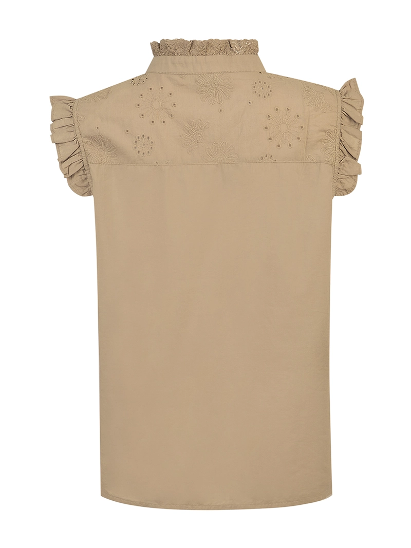 BLUSA ALGODON ORGANICO MUJER AMAUI CAFE  ROCKFORD - 2