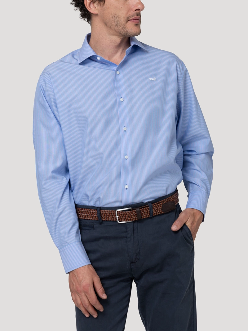 CAMISA CUELLO ITALIANO HOMBRE WF PC AZUL ROCKFORD - 7