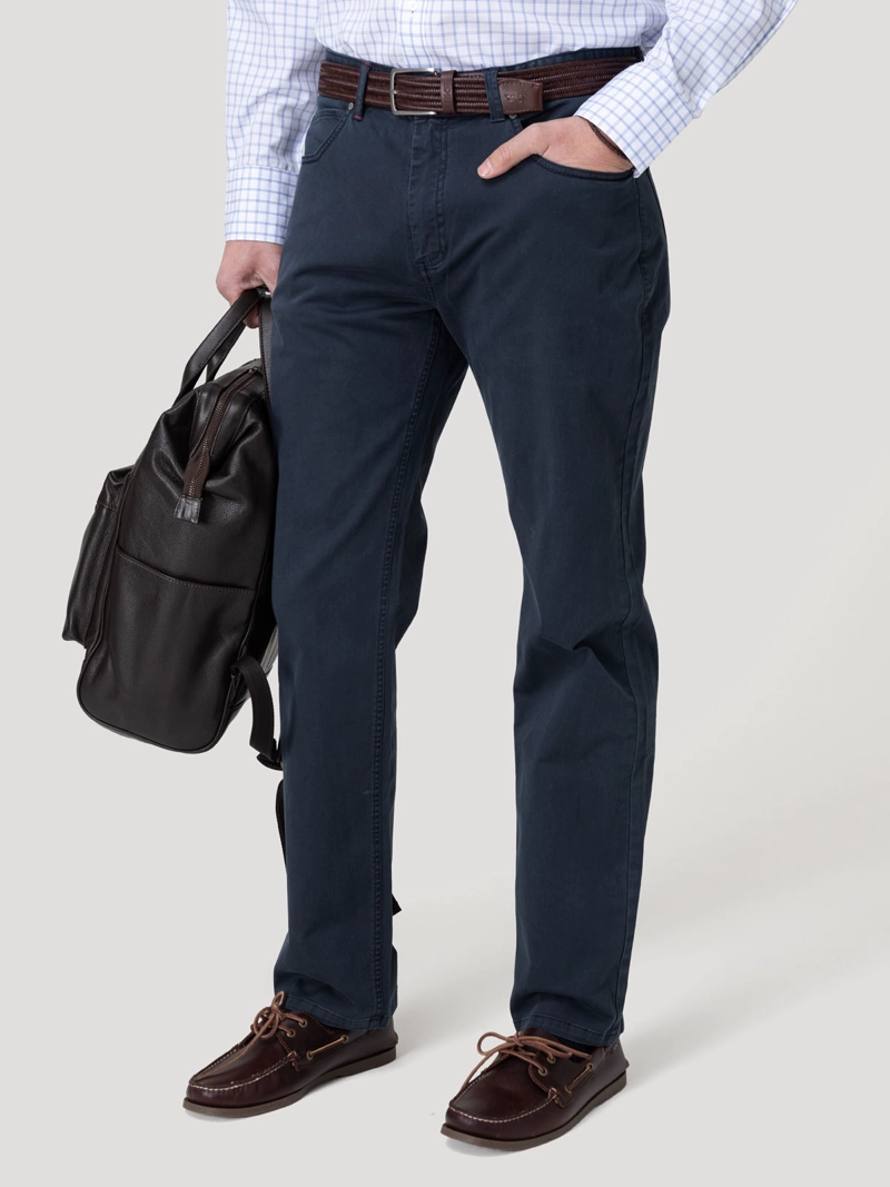 PANTALON ALGODON HOMBRE FIVE AZUL ROCKFORD - 5