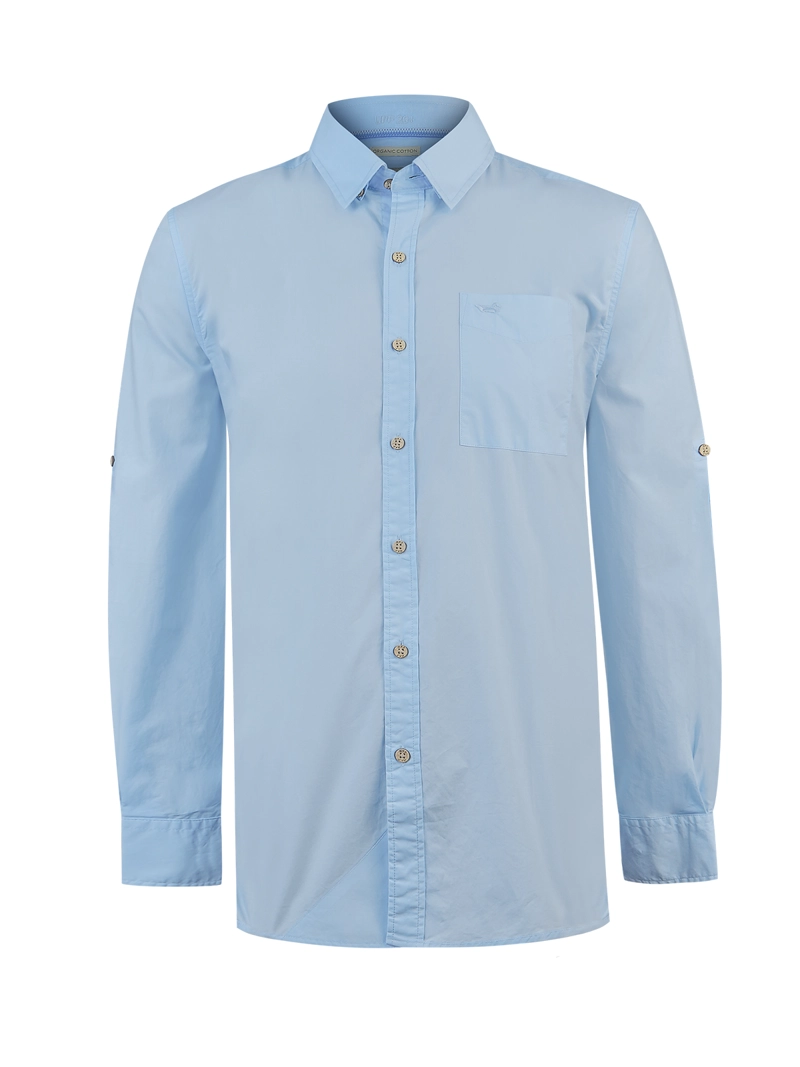 CAMISA ALGODON ORGANICO HOMBRE GALITON CELESTE ROCKFORD - 1