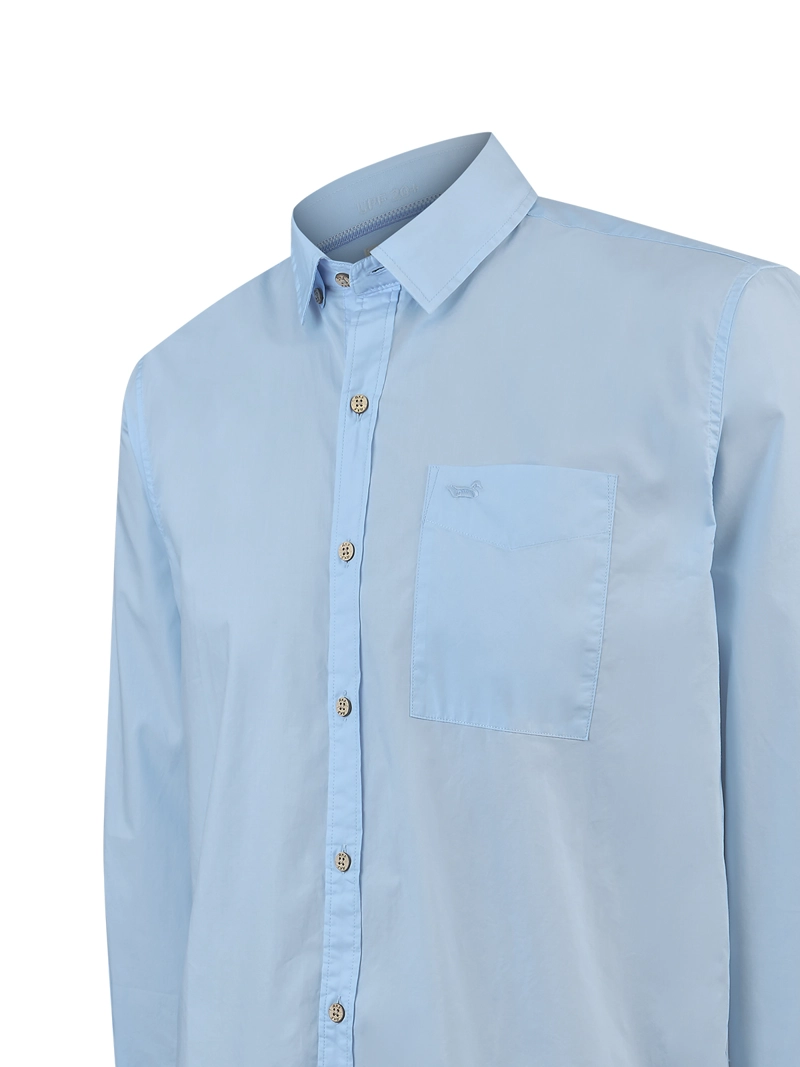 CAMISA ALGODON ORGANICO HOMBRE GALITON CELESTE ROCKFORD - 4