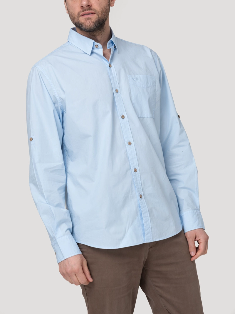 CAMISA ALGODON ORGANICO HOMBRE GALITON CELESTE ROCKFORD - 5