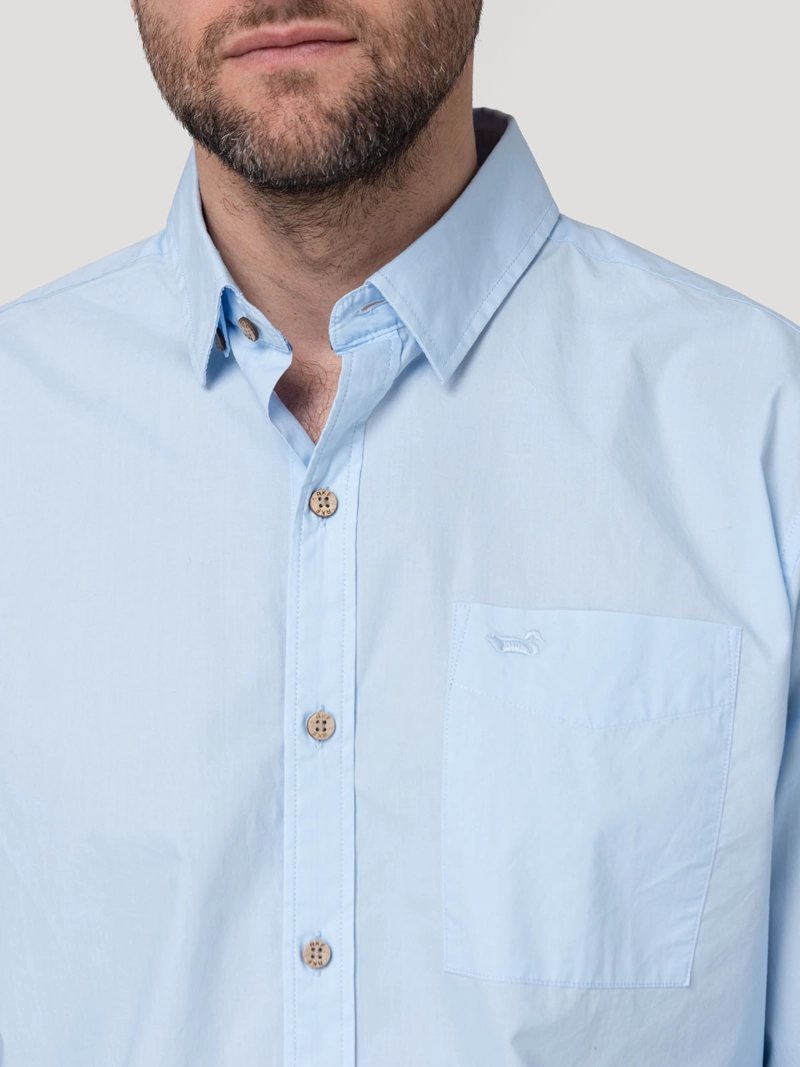 CAMISA ALGODON ORGANICO HOMBRE GALITON CELESTE ROCKFORD - 7