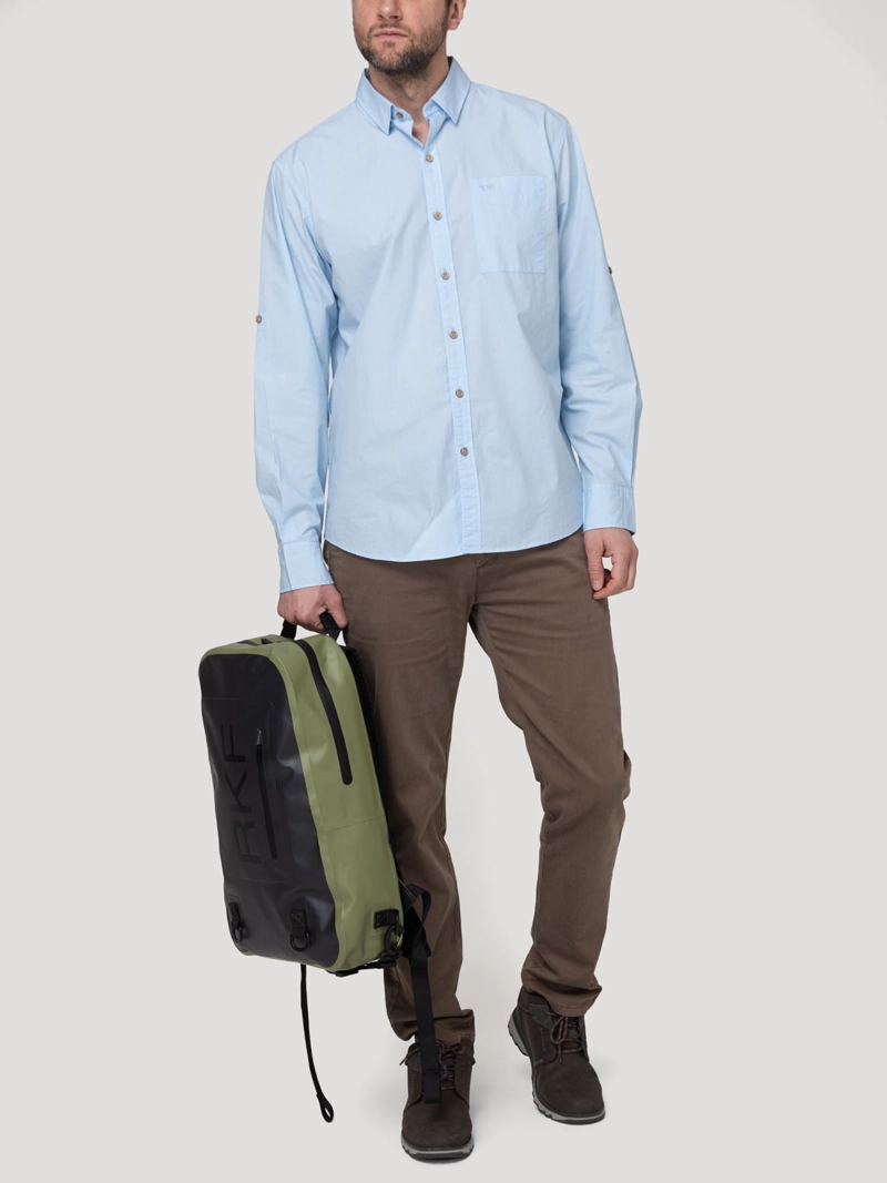 CAMISA ALGODON ORGANICO HOMBRE GALITON CELESTE ROCKFORD - 8