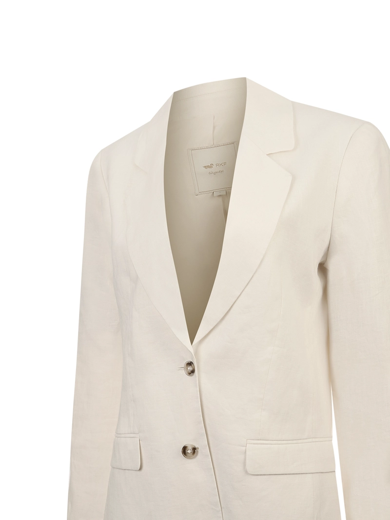CHAQUETA LINO MUJER HERON BEIGE ROCKFORD - 4