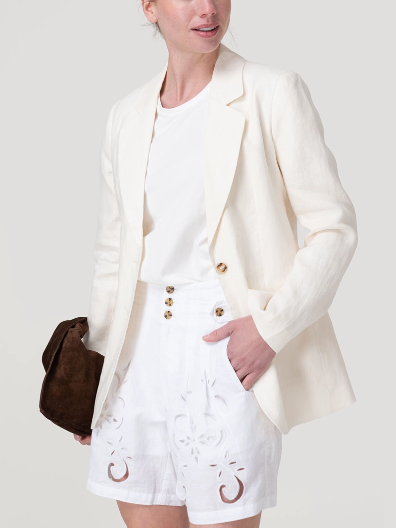 CHAQUETA LINO MUJER HERON BEIGE ROCKFORD - 5