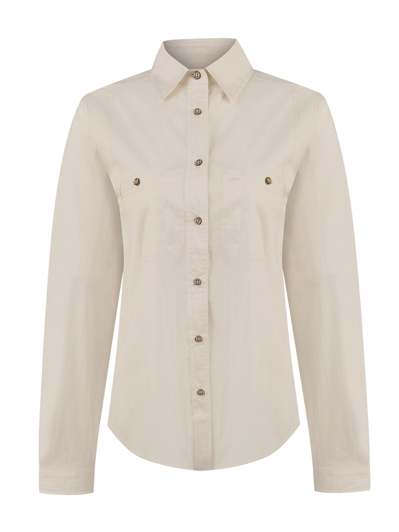 BLUSA ALGODON ORGANICO MUJER COOP BEIGE ROCKFORD - 1