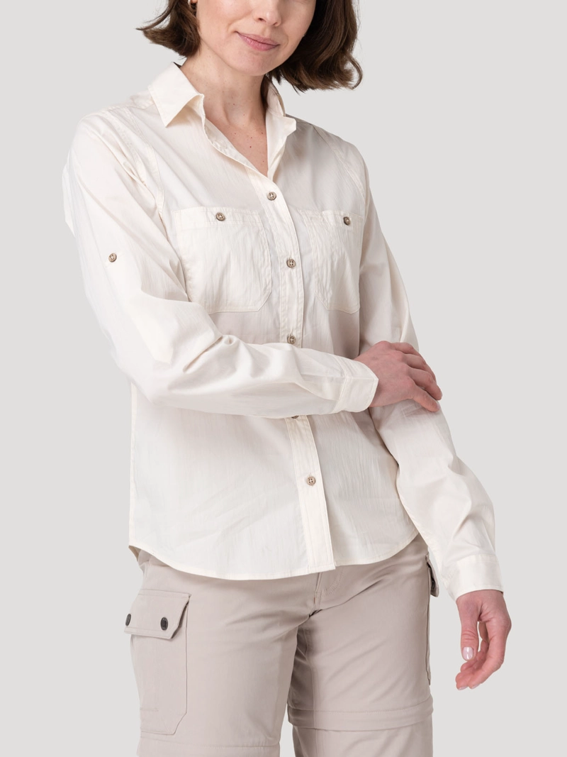 BLUSA ALGODON ORGANICO MUJER COOP BEIGE ROCKFORD - 5