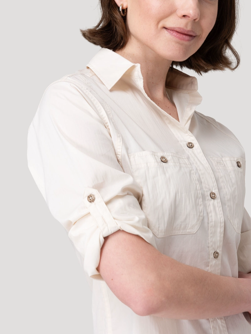 BLUSA ALGODON ORGANICO MUJER COOP BEIGE ROCKFORD - 8