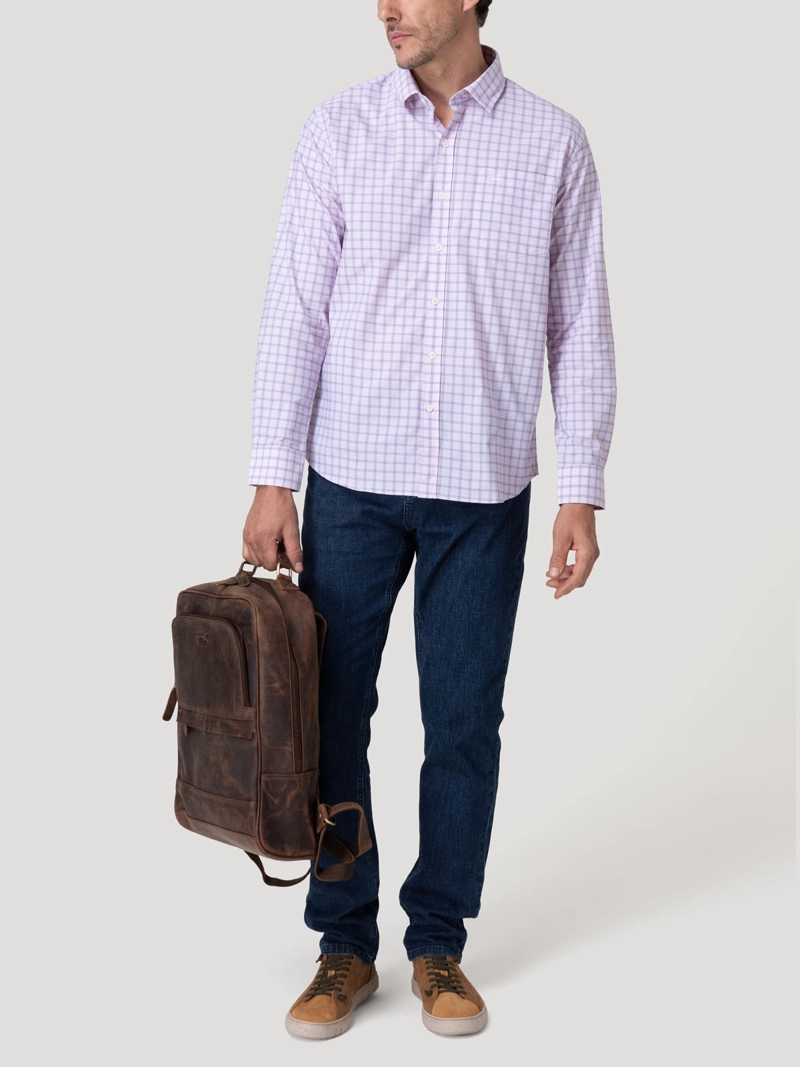 CAMISA SMART TRAVEL HOMBRE LATITUDE ROSADO ROCKFORD - 8