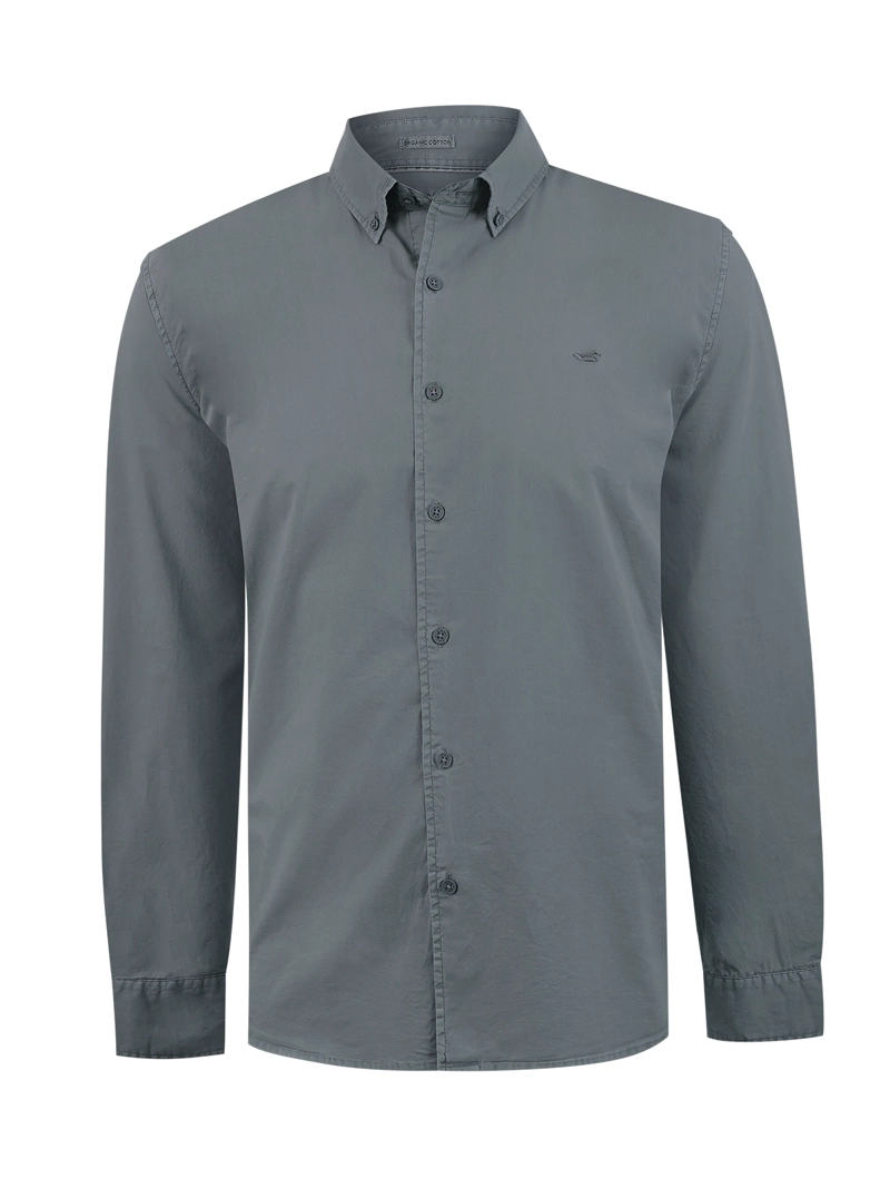 CAMISA ALGODON ORGANICO HOMBRE SOFT GRIS ROCKFORD - 1