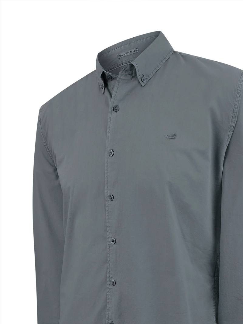 CAMISA ALGODON ORGANICO HOMBRE SOFT GRIS ROCKFORD - 4