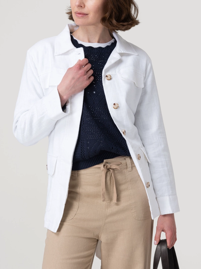 CHAQUETA LINO MUJER JUNIPER BLANCO ROCKFORD - 5
