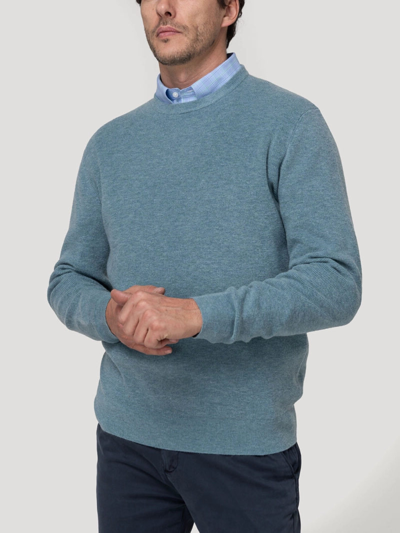 SWEATER FIBRAS RECICLADAS HOMBRE ANGRI CELESTE ROCKFORD - 5