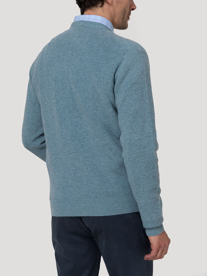 SWEATER FIBRAS RECICLADAS HOMBRE ANGRI CELESTE ROCKFORD - 6