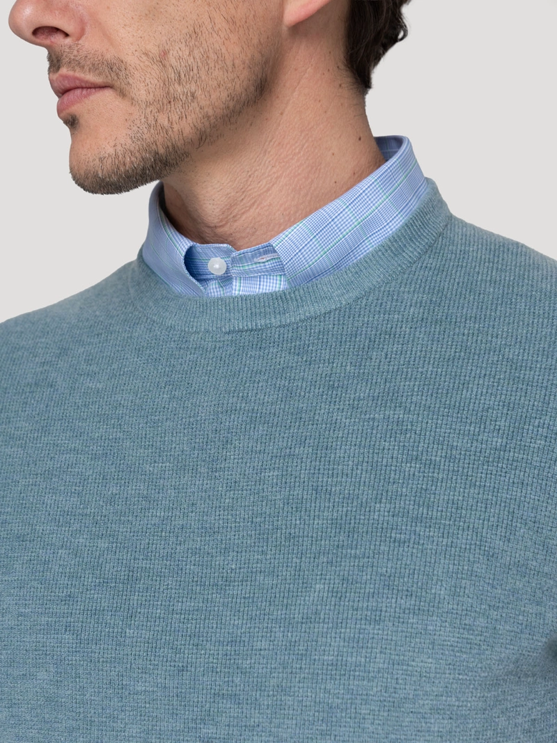 SWEATER FIBRAS RECICLADAS HOMBRE ANGRI CELESTE ROCKFORD - 7