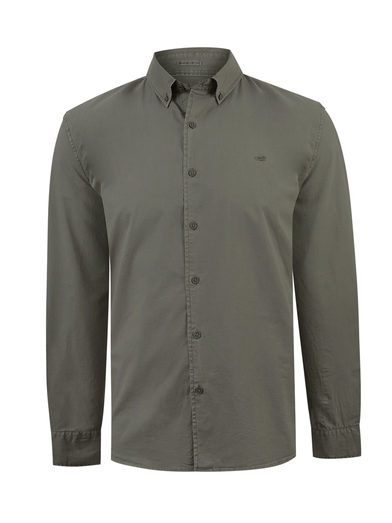 CAMISA ALGODON ORGANICO HOMBRE SOFT VERDE ROCKFORD - 1