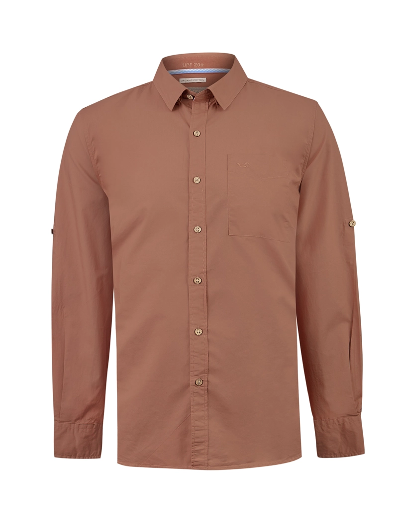 CAMISA ALGODON ORGANICO HOMBRE GALITON NARANJO ROCKFORD - 1