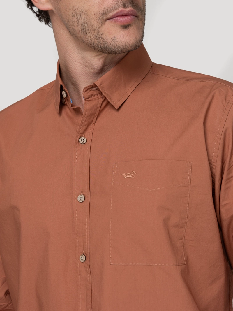 CAMISA ALGODON ORGANICO HOMBRE GALITON NARANJO ROCKFORD - 7
