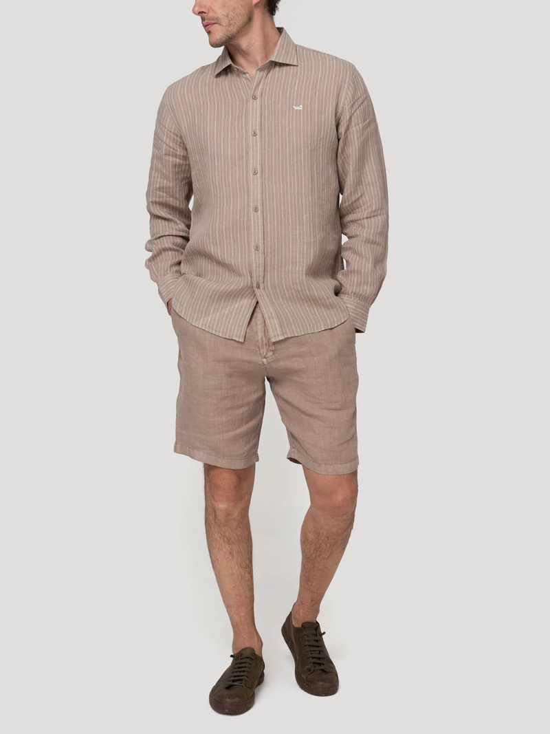 CAMISA LINO ORGANICO HOMBRE LINENMIST CAFE  ROCKFORD - 8