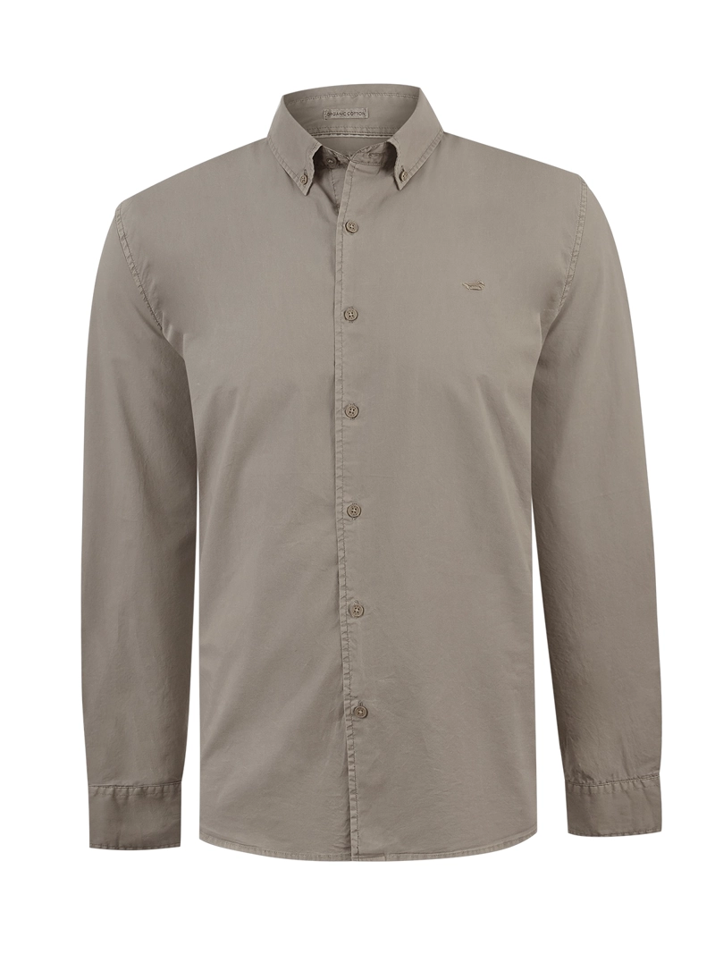 CAMISA ALGODON ORGANICO HOMBRE SOFT CAFE  ROCKFORD - 1
