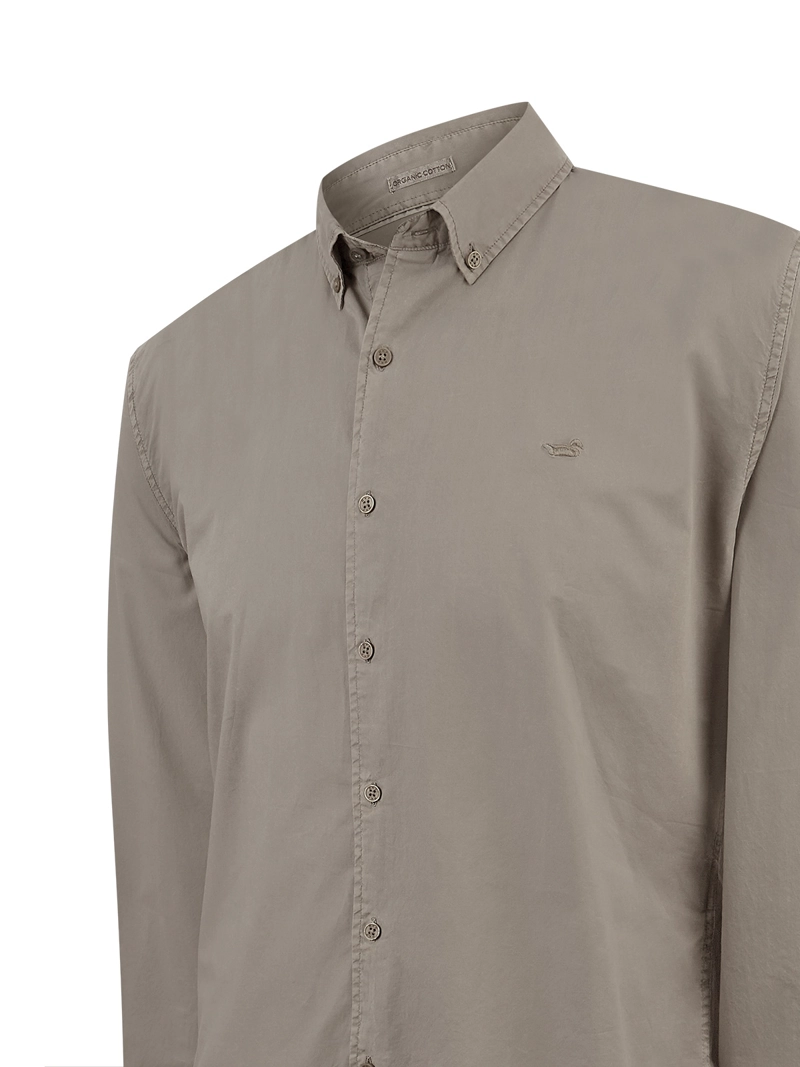 CAMISA ALGODON ORGANICO HOMBRE SOFT CAFE  ROCKFORD - 4