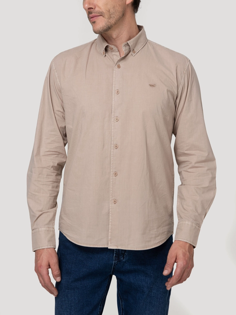CAMISA ALGODON ORGANICO HOMBRE SOFT CAFE  ROCKFORD - 5