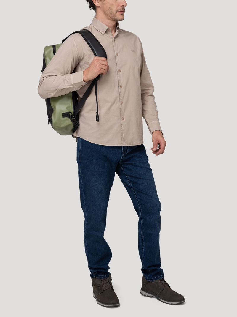 CAMISA ALGODON ORGANICO HOMBRE SOFT CAFE  ROCKFORD - 8