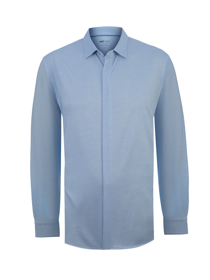 CAMISA ALGODON PIMA HOMBRE HORIZON CELESTE ROCKFORD - 1