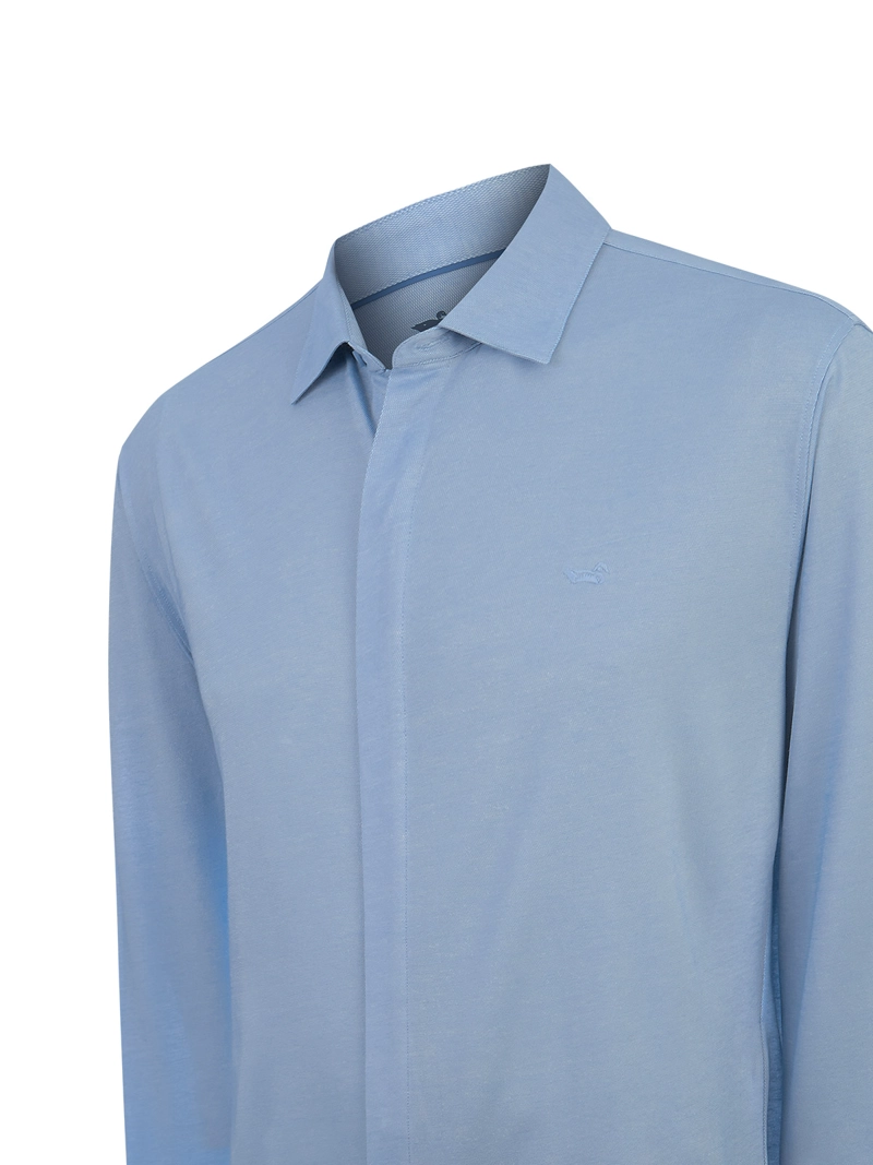 CAMISA ALGODON PIMA HOMBRE HORIZON CELESTE ROCKFORD - 4