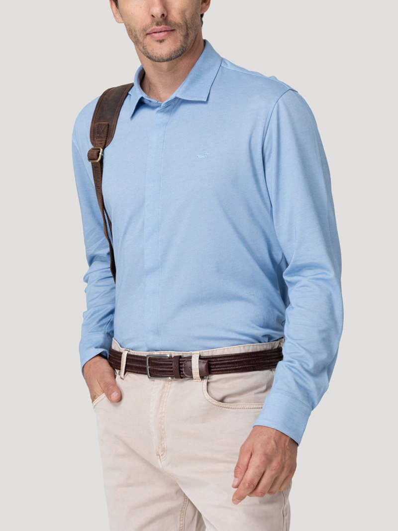 CAMISA ALGODON PIMA HOMBRE HORIZON CELESTE ROCKFORD - 6