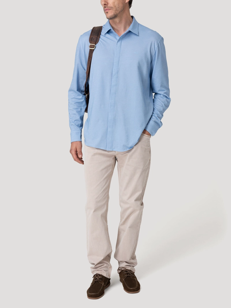 CAMISA ALGODON PIMA HOMBRE HORIZON CELESTE ROCKFORD - 9
