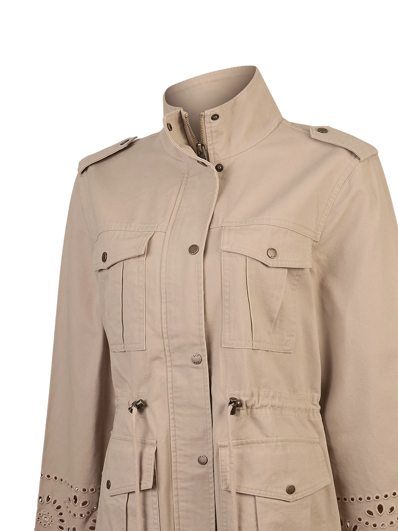 CHAQUETA ALGODON ORGANICO MUJER DESERT CAFE  ROCKFORD - 4