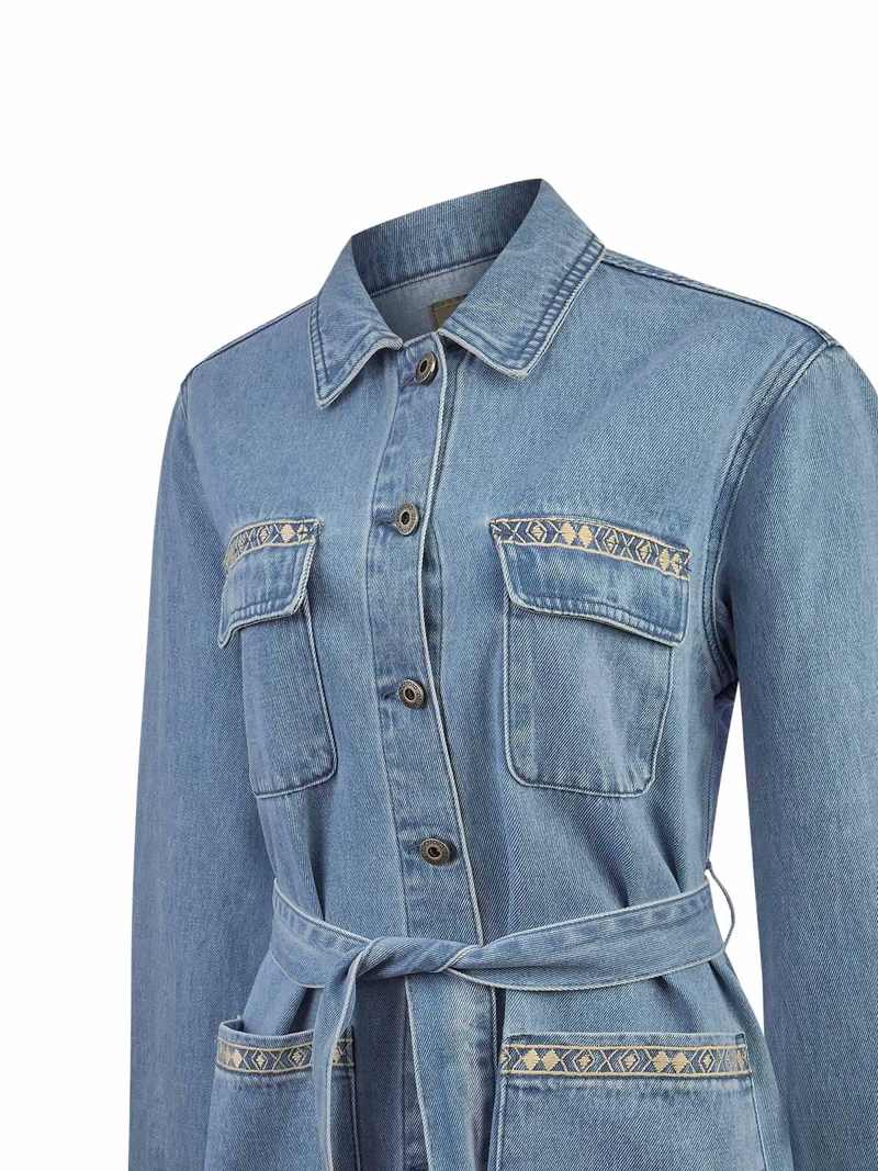CHAQUETA ALGODON MUJER MALLOW AZUL ROCKFORD - 4