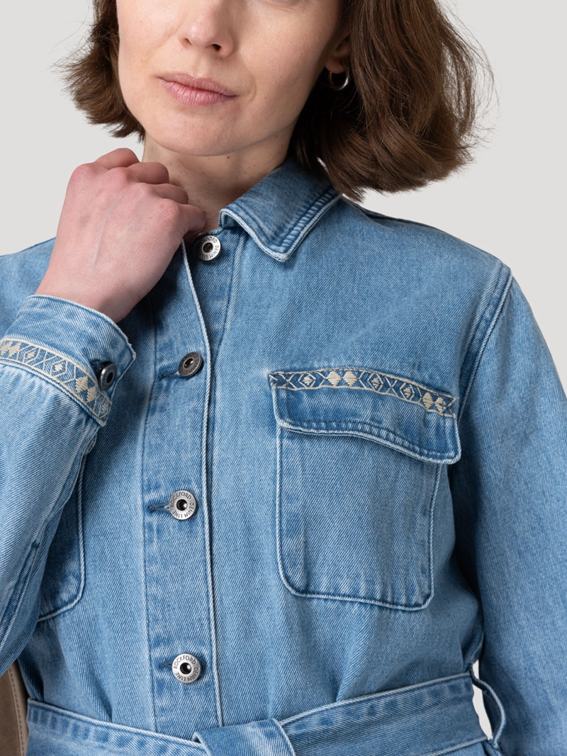 CHAQUETA ALGODON MUJER MALLOW AZUL ROCKFORD - 7
