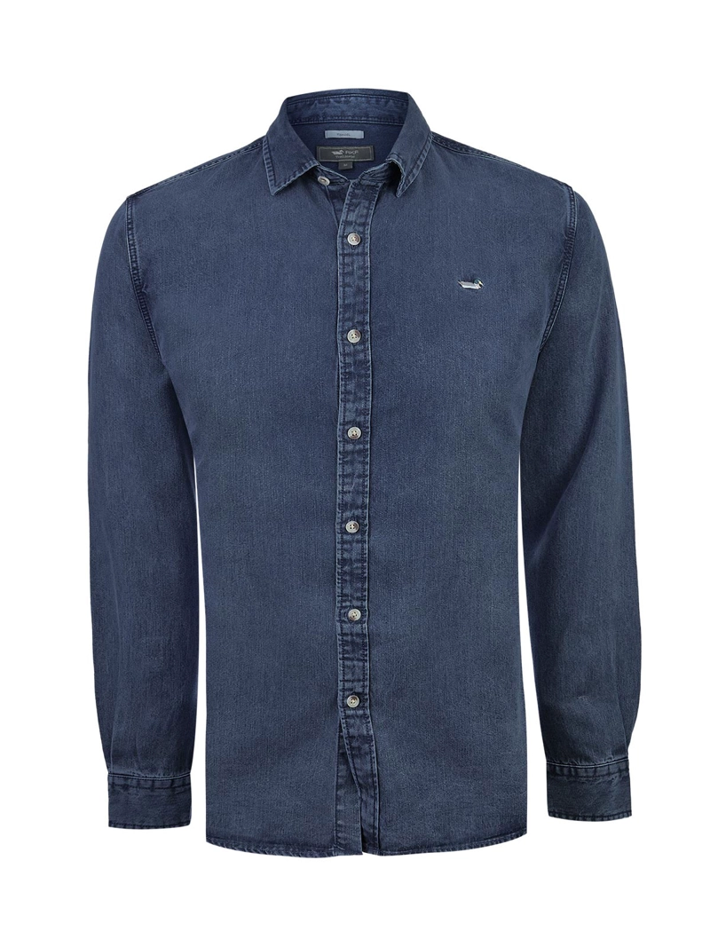 CAMISA TENCEL HOMBRE TENCEL AZUL ROCKFORD - 1