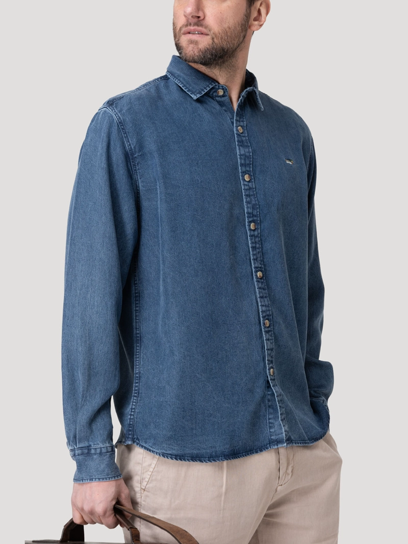 CAMISA TENCEL HOMBRE TENCEL AZUL ROCKFORD - 5