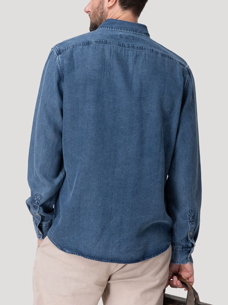 CAMISA TENCEL HOMBRE TENCEL AZUL ROCKFORD - 6