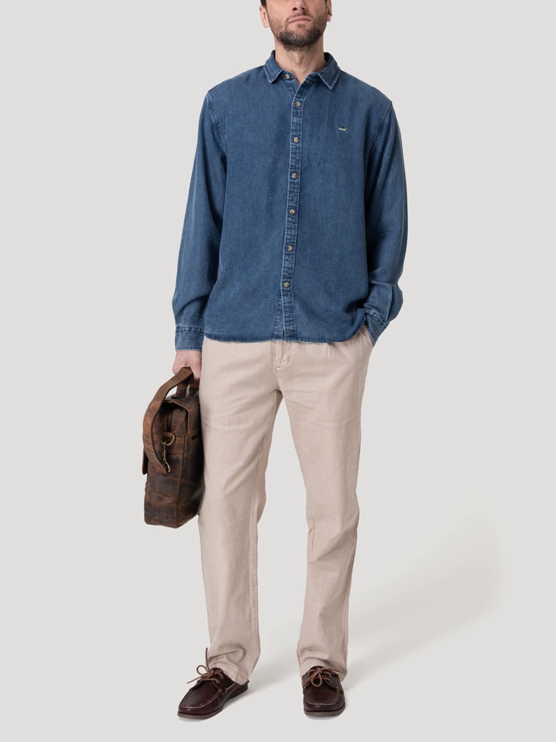 CAMISA TENCEL HOMBRE TENCEL AZUL ROCKFORD - 8