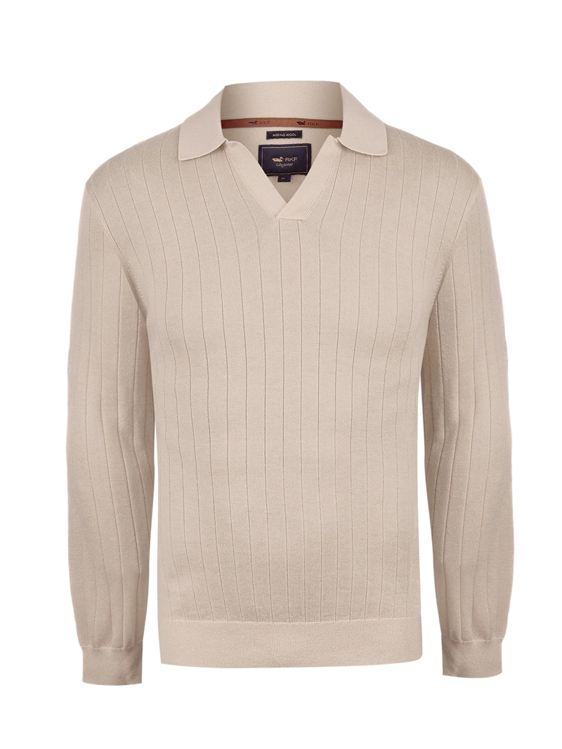 SWEATER LANA MERINO HOMBRE ROCCO BEIGE ROCKFORD - 1