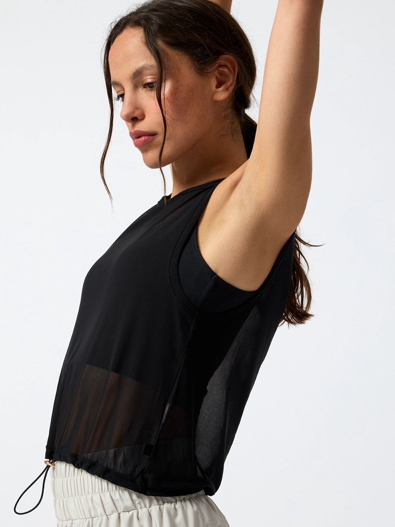 POLERA TANK CROP MESH REC NEGRA MUJER BSOUL - 6