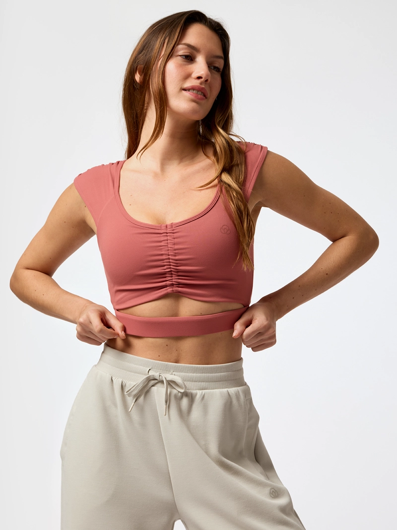 POLERA CROP KALA ALOE CORAL MUJER BSOUL - 1