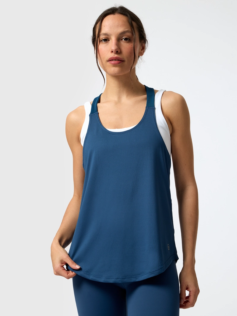 POLERA TRAINING TANK ALOE AZUL MUJER BSOUL - 2