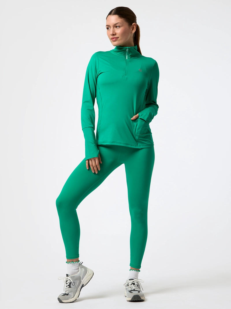POLERON LS HALF ZIP REC VERDE MUJER BSOUL - 5